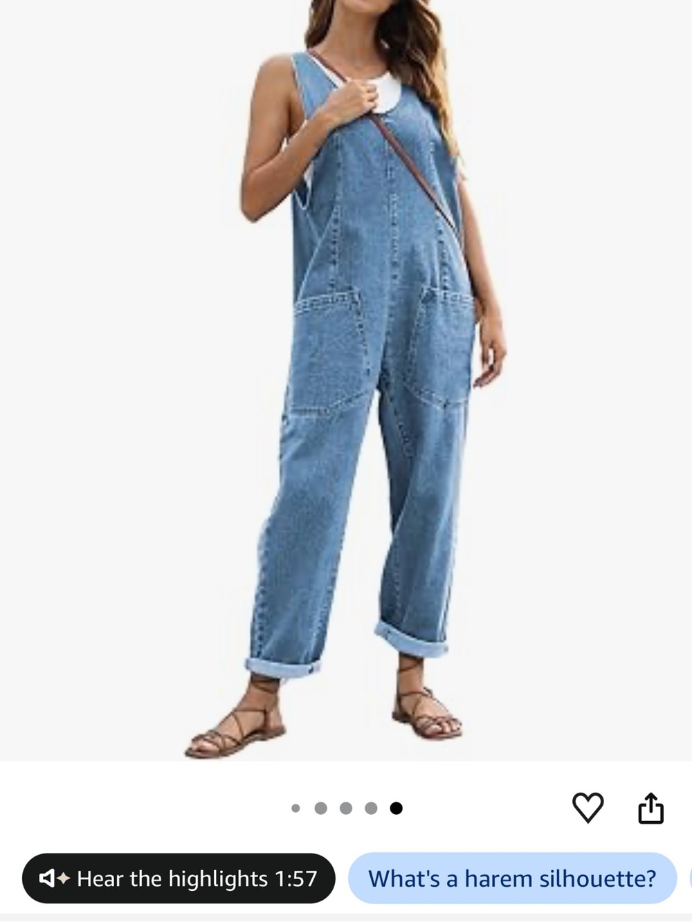 Denim Blue Women's Relaxed Fit Overalls Jeans